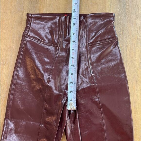 Spanx Faux Patent Leather Leggings XS Ruby High Rise Waist Shaping - Picture 5 of 14
